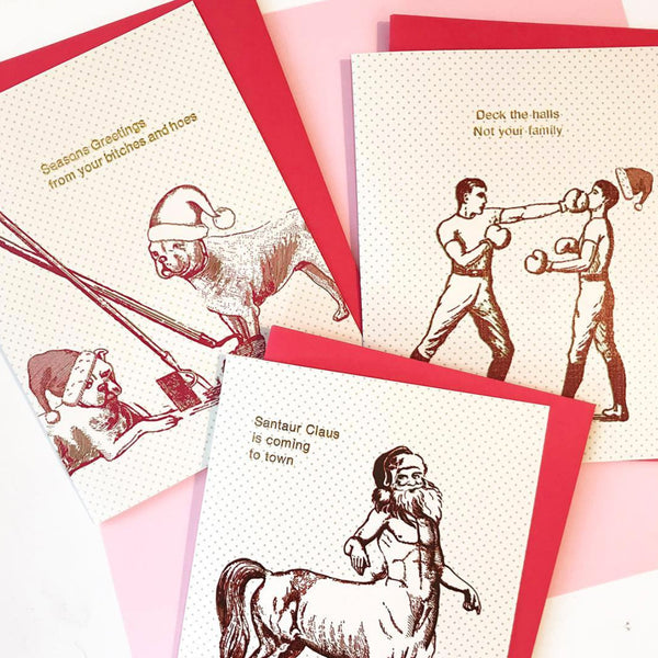 Santaur Claus Is Coming To Town Card