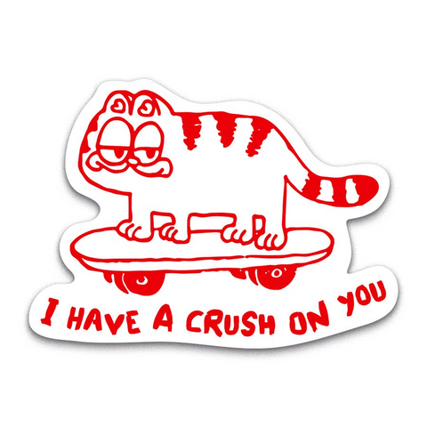 I Have A Crush On You Bootleg Cat Vinyl Sticker