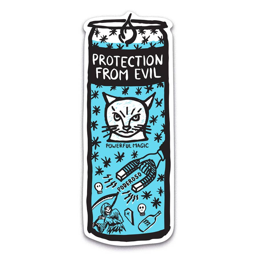 Protection From Evil Prayer Candle Vinyl Sticker