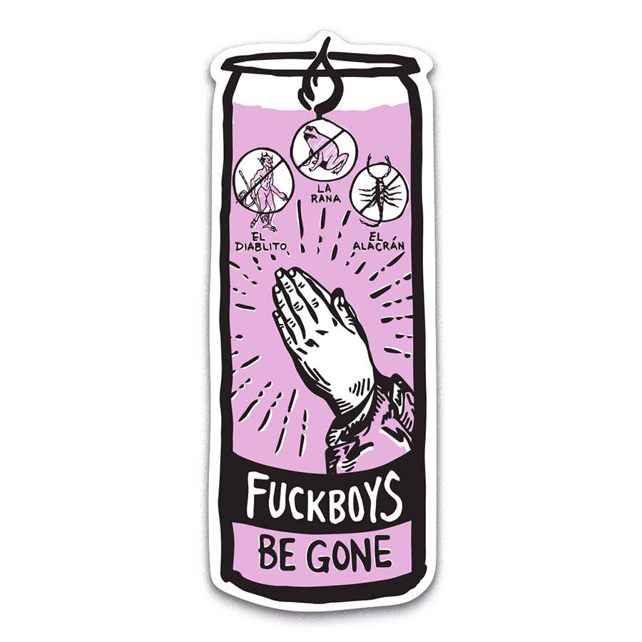 Fuckboys Be Gone Prayer Candle Vinyl Sticker
