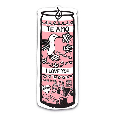 Te Amo I Love You Prayer Candle Vinyl Sticker